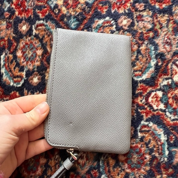 Coach F58032 Crossgrain Leather Corner Zip Wristlet Wallet Chalk - Picture 4 of 6